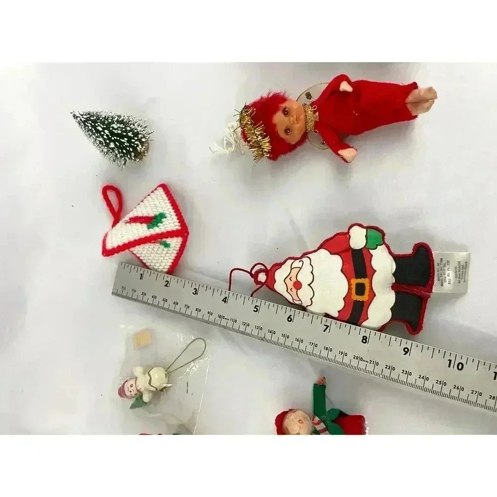 10x‎ VTG Holiday Ornaments Christmas Snowman Santa Plane Dolls Decor 1990s